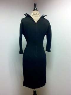  1950s black wiggle dress couture dress fits size 8 to size 10 photos 
