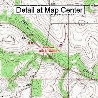   Topographic Quadrangle Map   Bellwood, Alabama (Folded/Waterproof