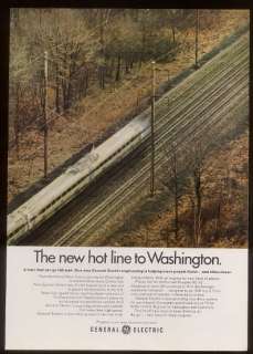 1969 Penn Central Metroliner train photo G.E. print ad  