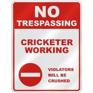 NO TRESPASSING  CRICKETER WORKING VIOLATORS WILL BE CRUSHED  PARKING 