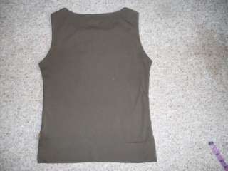 Lucy Poly/Spandex Brown Athletic Yoga Sleeveless Shirt Womens S  
