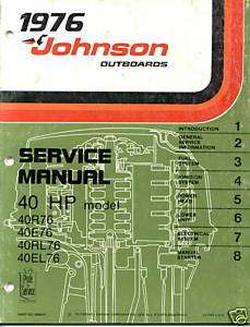 1976 Johnson 40 HP Outboard Service Manual  