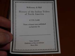Indian Tribes Of North America MCKENNEY & HALL Limited Edition 1 of 