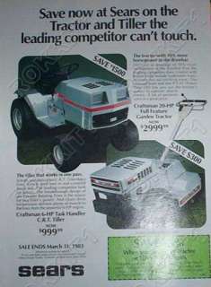 1983  Tractor Garden Tiller AD Craftsman  