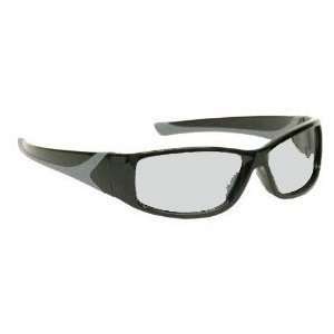 Extreme Wrap Around Sunglasses in Black Nylon Frame with Soft Rubber 