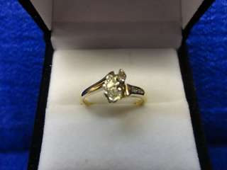 14K YELLOW GOLD DOUBLE MARQUISE DIAMOND .20 CT TW ENGAGEMENT RING 