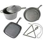 Buffalo Cast Iron 5 Piece Cookware Set Cooking Equipment Cooker 