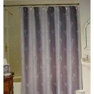   Tulip Lavender Damask Woven Fabric Shower Curtain