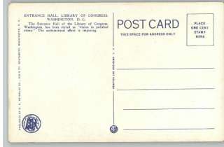 Old Postcard~Library of Congress HallWashington DC  