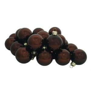  Pack of 9 Shiny Chocolate Brown Glass Ball Christmas 