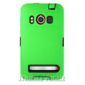   Hybrid Case Skin Cover for HTC EVO 4G Green & Black Sprint  