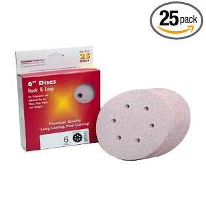   Hole 320 Grit Premium Plus C Weight Paper Hook and Loop Discs, 25 Pack