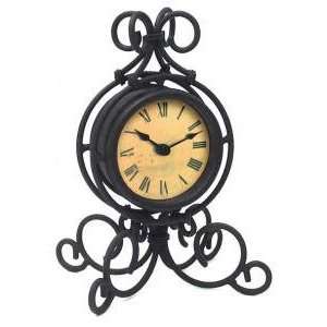  Infinity Table Clock in Black Wrought Iron