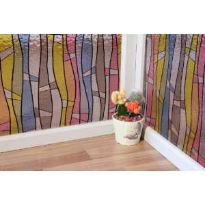 Sea of Color   Static Cling Decorative Window Film   35 in By 1 Foot 