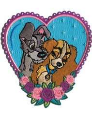 Lady and the Tramp In Love Embroidered Iron on Disney Movie Patch DS 