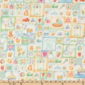  43 Wide Baby Boy Flannel Patchwork Blue Fabric By The 