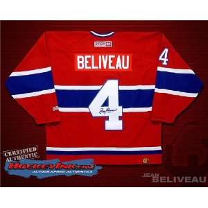 Jean Beliveau Autographed/Hand Signed Montreal Canadiens Red Jersey 