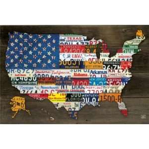 Aaron Foster 36W by 24H  Fifty State Flag CANVAS Edge #2 1 1/4 