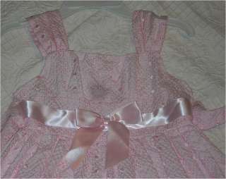 BONNIE JEAN SPRING EASTER PINK EYELET GINGHAM STUNNING PRINCESS PARTY 