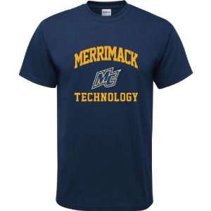  Merrimack Warriors Navy Youth Technology Arch T Shirt 