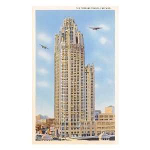  Tribune Tower, Planes, Chicago, Illinois Premium Poster 