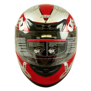 Motorcycle Full Face Sports Bike Helmet Red SKULL DOT Size L Large 