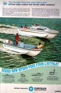 1968 Ad CHRYSLER Commando, Commodore Motor Boats Advert  