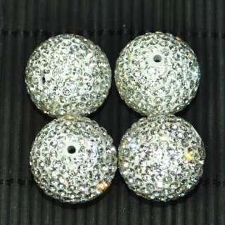 16mm 18mm 20mm 22mm 24mm Pave Crystal Rhinestone Ball Spacer Beads 