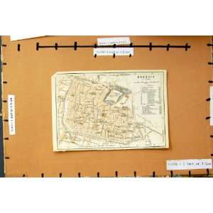  Map 1928 Street Plan Brescia Italy Castello Piazzale