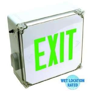  Wet Location Green LED Exit Sign 