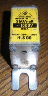 Jean Muller Fuse #VDE0636/23 250A aR 1000V 100KA HLS 00  