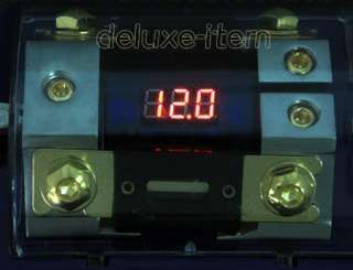Gold Plated Digital LED Voltage Display ANL Fuse Holder 0 2 4 Gauge