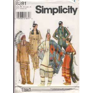Simplicity Sewing Pattern   8281   Use to Make   Adult Native American 