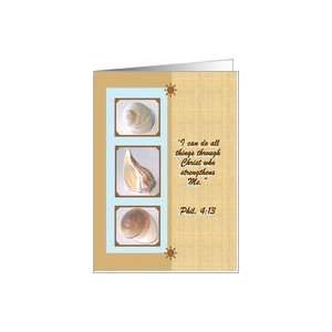  Christ Strengthens Me   Seashells Card Health & Personal 