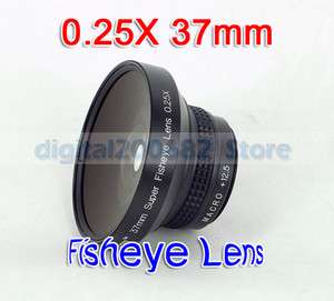 37mm 0.25X Super Wide Fisheye Lens for Canon JVC Sony Panasonic w/ +12 