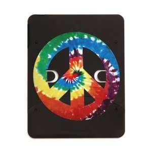  iPad 5 in 1 Case Matte Black Rainbow Tye Dye Peace Symbol 