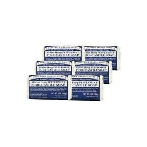  Dr. Bronners Bar Soap Peppermint    5 oz Each / Pack of 6 