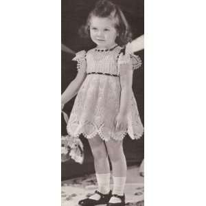 Vintage Crochet PATTERN to make   Pineapple Girls Dress Toddler 2 4 