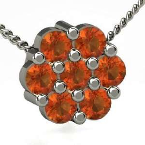    Posy Pendant, Sterling Silver Necklace with Fire Opal Jewelry