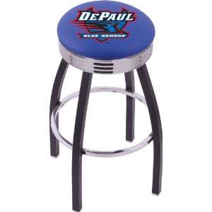  DePaul University Steel Stool with 2.5 Ribbed Ring Logo 