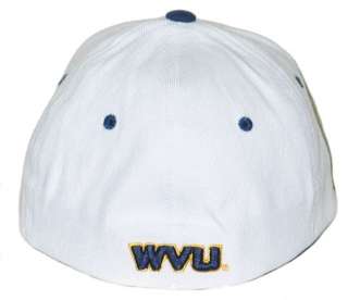 WEST VIRGINIA MOUNTAINEERS WVU ZH WHITE FLEX FIT FITTED HAT/CAP XL NEW 