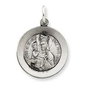   Antiqued Saint Anne de Beaupre Medal Pendant   JewelryWeb Jewelry