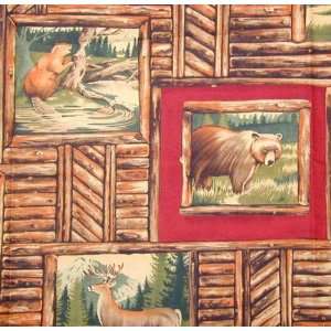  45 Wide Twin Peaks Red Wood Windows Red Fabric By The 