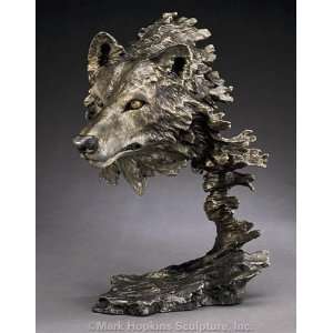  Wolf Sculpture Wild Wind in Bronze