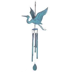  Blue Heron Windchime Sculpture 