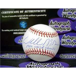 Willie McGee Autographed/Hand Signed Baseball inscribed 1982 WS Champs
