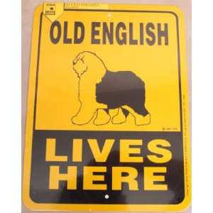 Old English Lives Here Yard Sign