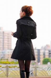 2012 NEW Womens Double breasted Trench Jacket/Coat+(scarf)  