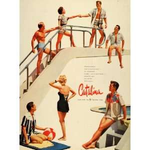  1954 Ad Catalina Sportswear Clothing Fashion Swimming Pool Clothes 