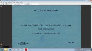 BROWNING 1919A4 .30 CAL MACHINE GUN ILLUSTRATED IDENT LIST CD  